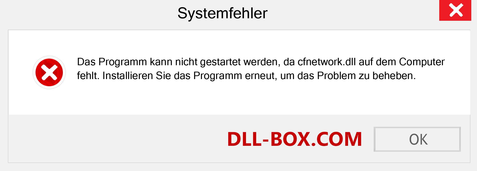 cfnetwork.dll-Datei fehlt?. Download für Windows 7, 8, 10 - Fix cfnetwork dll Missing Error unter Windows, Fotos, Bildern